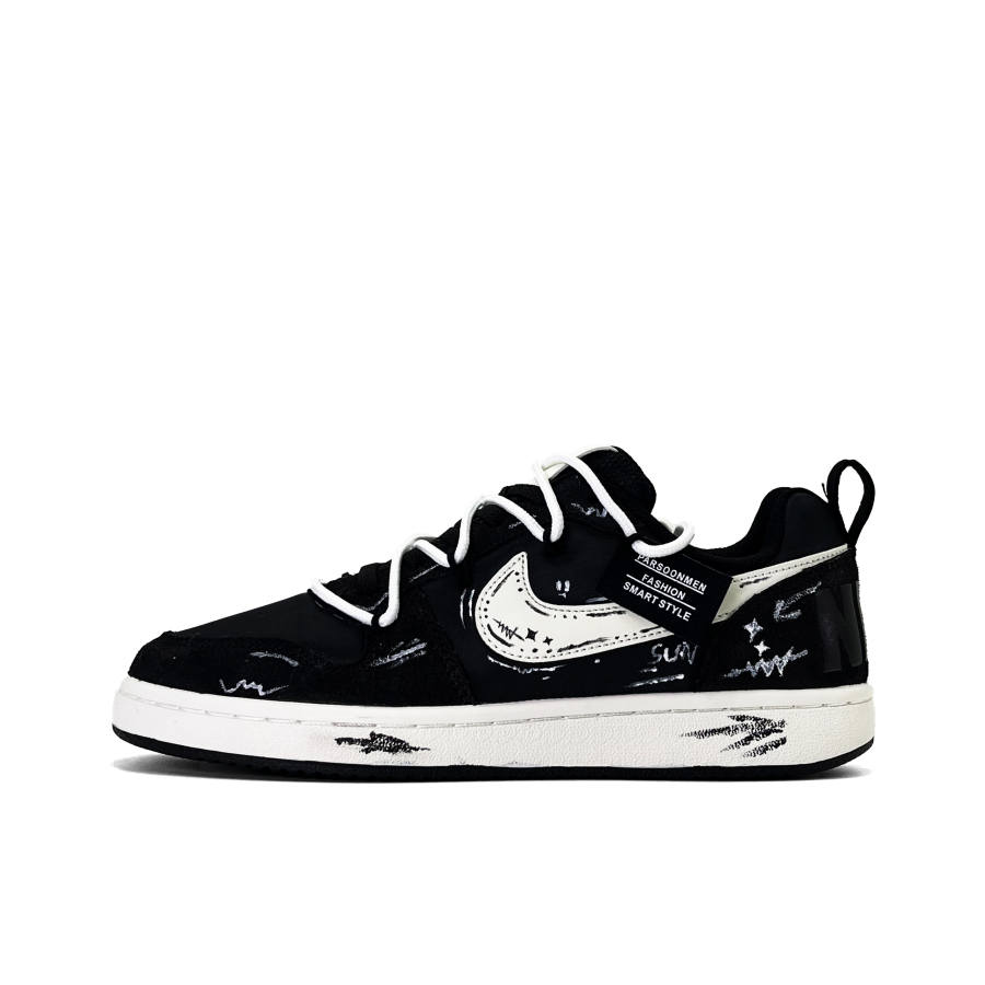 Nike Nike Court Borough Shadow Drawing Leather Low top Skateboard Shoes Unisex Black