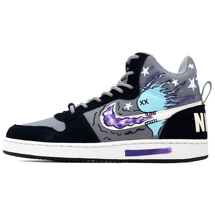 Nike Nike Court Borough Mid top Skateboard Shoes Men's Black White Gray
