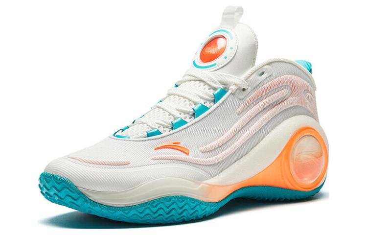 Anta Cement Bubbles 4.0 Slip Resistant Abrasion Resistant Mid top Basketball Shoes Men's Blue White