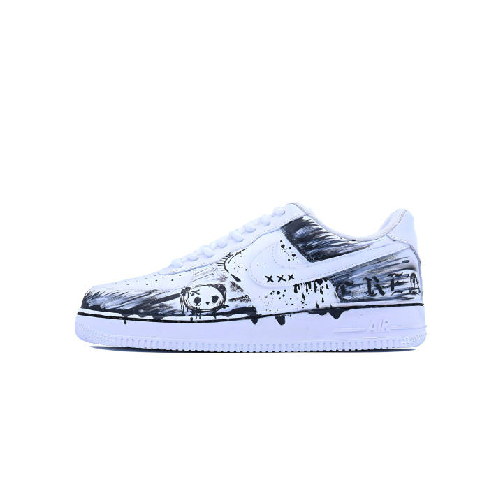 Nike Nike Air Force 1 Gothic Bearbrick Abrasion Resistant Low top Skateboard Shoes Unisex Black White