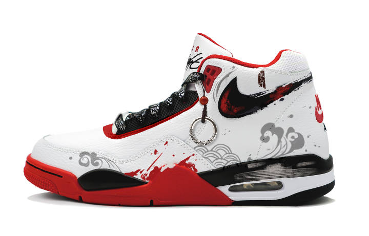 Nike Nike Flight Legacy Twilight Cloudy Valley Mid top Vintage Basketball Shoes Unisex White Red Gray