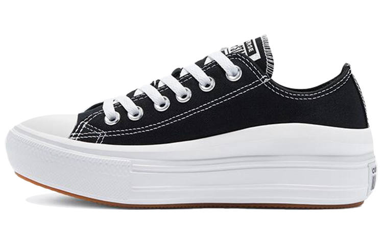 Converse Converse All Star Move Abrasion Resistant Breathable Coverage Height Increasing Low top Canvas Shoes Women's Black