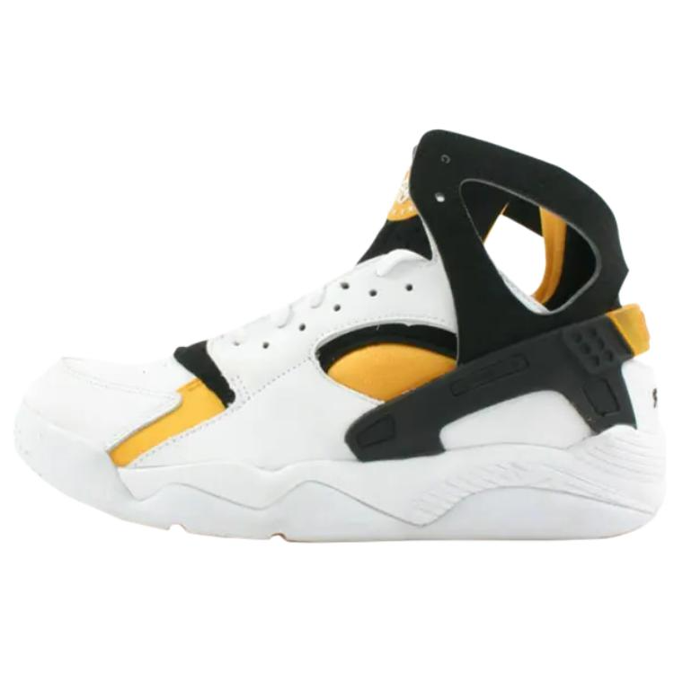 Nike Nike Air Flight Huarache Abrasion Resistant Mid top Basketball Shoes Men's Yellow White