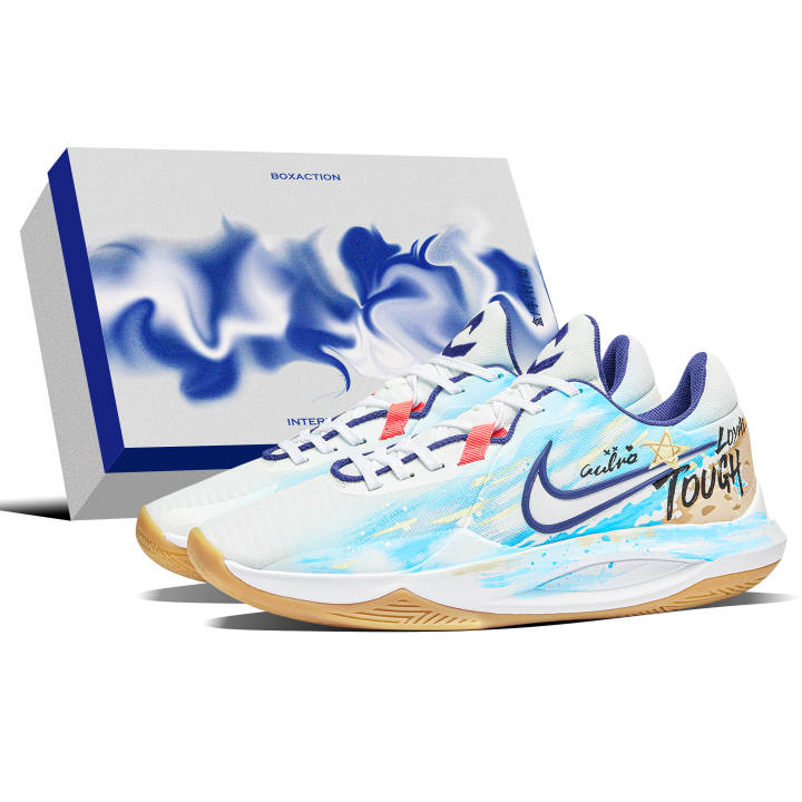 Nike Nike Precision 6 Abrasion Resistant Low top Basketball Shoes Men's Blue Khaki