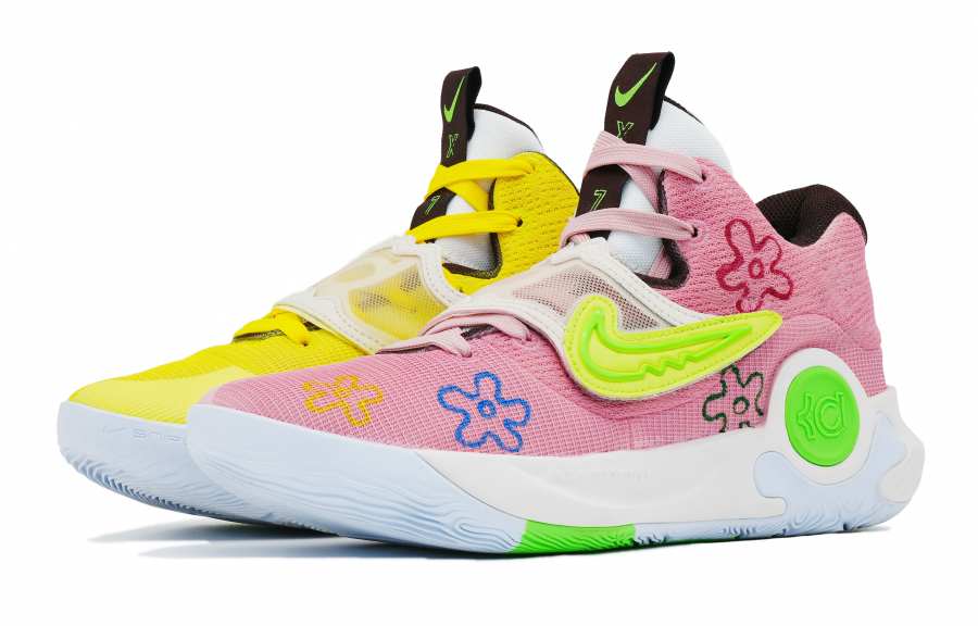 Nike Nike KD Trey 5 X Cushioning Slip Resistant Abrasion Resistant Low top Basketball Shoes Men's Yellow Pink
