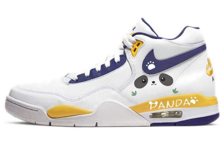 Nike Nike Flight Legacy Bamboo Intent Panda, Cute Panda, Vintage Classic Mid top Vintage Basketball Shoes Men's