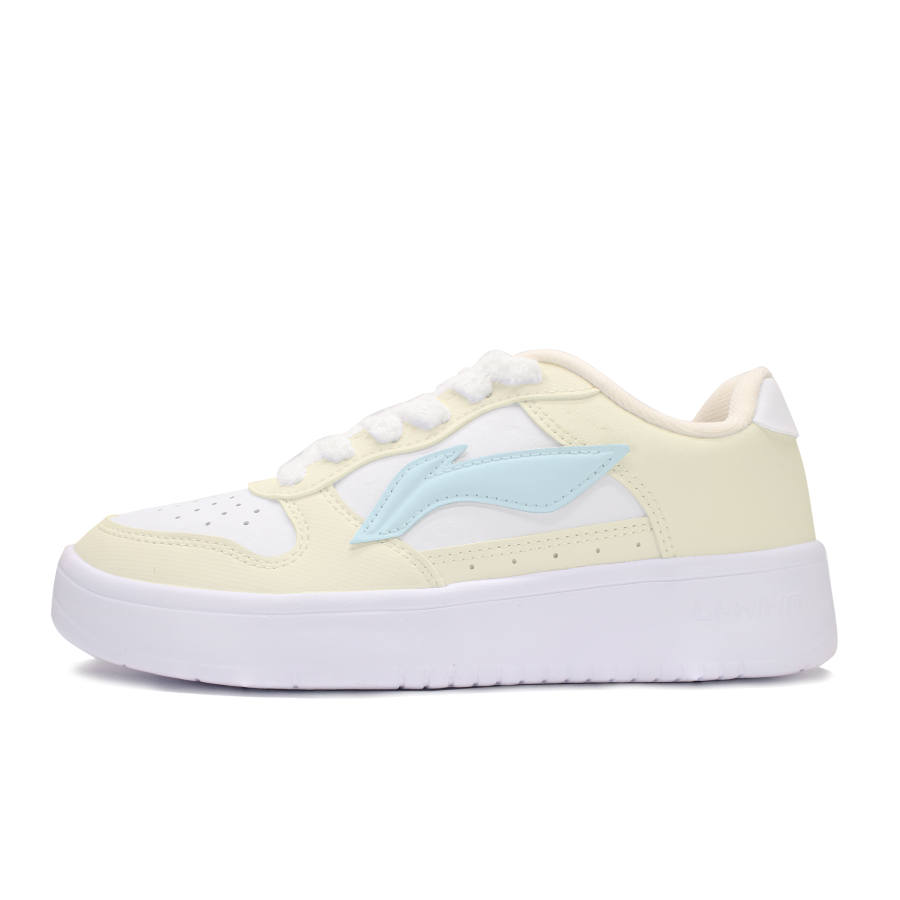 Li-Ning Li Ning Floating Boat Slip Resistant And Abrasion Resistant Coverage Low top Skateboard Shoes Women's White Yellow Blue