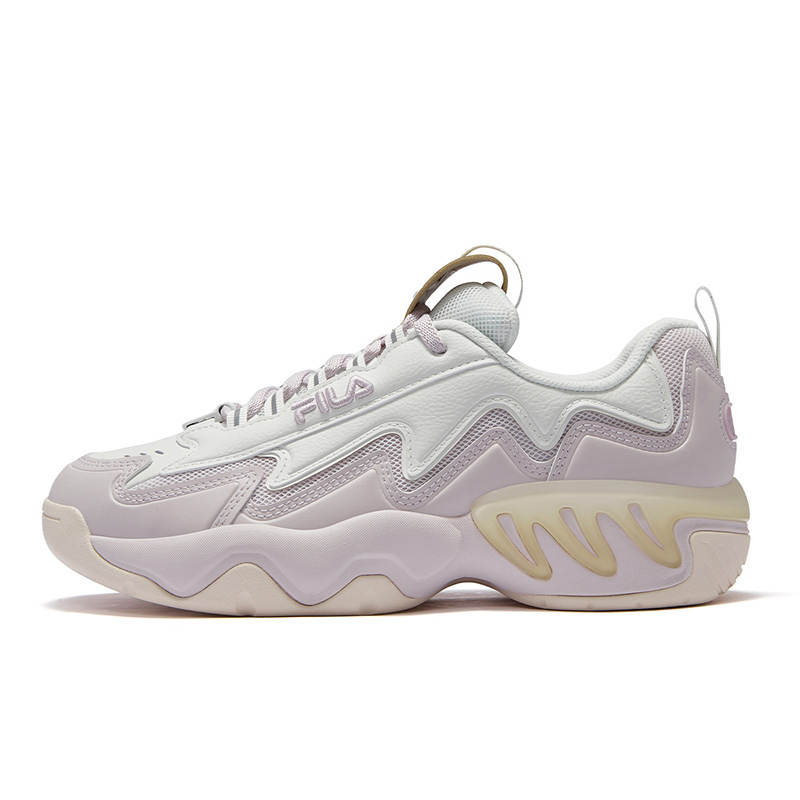 FILA FUSION Low top Vintage Basketball Shoes Women's Light Gray Purple