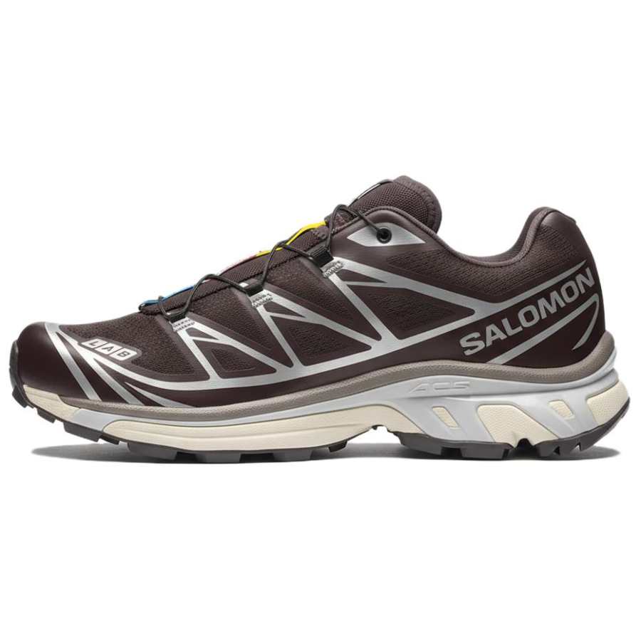 SALOMON XT 6 Low top Hiking Shoes Unisex Black Coffee Brown