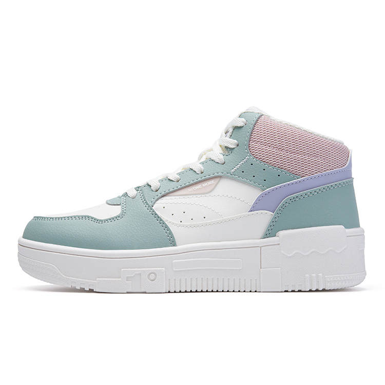 361° Abrasion Resistant Cushioning Mid top Skateboard Shoes Women's White Green
