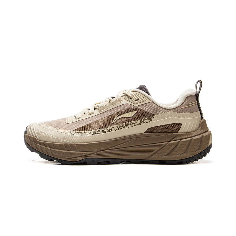 Li-Ning Li Ning Outdoor CF Tracing, Yijie Lite 2.0 Abrasion Resistant Support Low top Hiking Shoes Men's Beige Brown