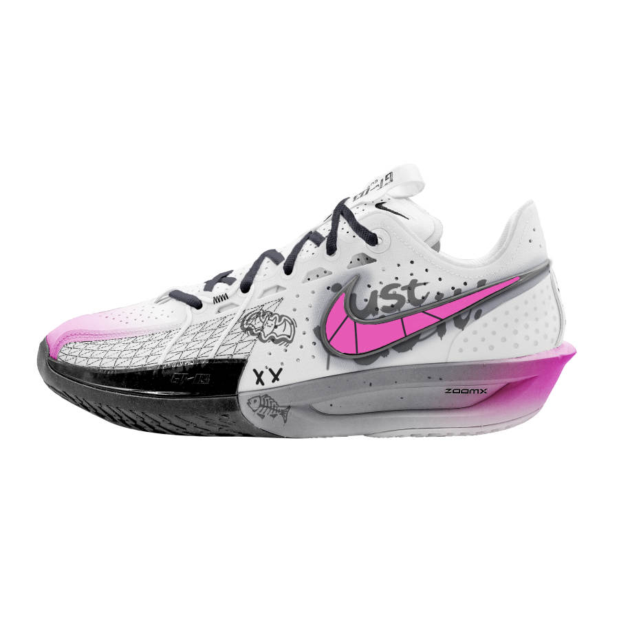 Nike Nike G.T. Cut 3 Prickly Neon Cushioning Abrasion Resistant Support Low top Basketball Shoes Unisex Gray Purple
