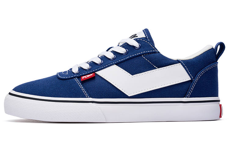 Pony Skate Slip Resistant Cushioning Slip Resistant Cushioning Low top Skateboard Shoes Unisex Blue White