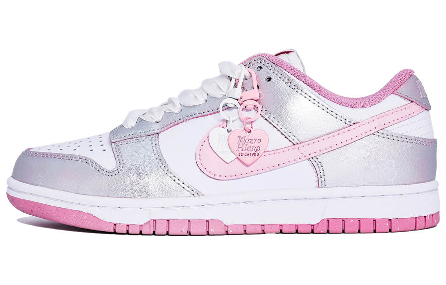 Nike Nike Dunk Abrasion Resistant Low top Skateboard Shoes Women's Pink Silver