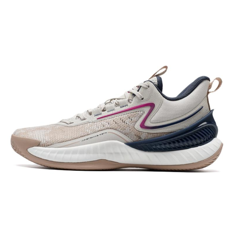 XTEP Jie Ao 2 Comfortable And Trendy Fabric Slip Resistant Abrasion Resistant Low top Basketball Shoes Men's Gray Brown