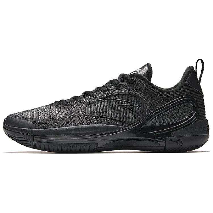 Anta Cushioning Slip Resistant Abrasion Resistant Low top Basketball Shoes Men's Black