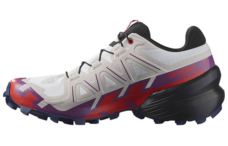 SALOMON Speedcross 6 Trail Running Shoes Women's White Purple Red