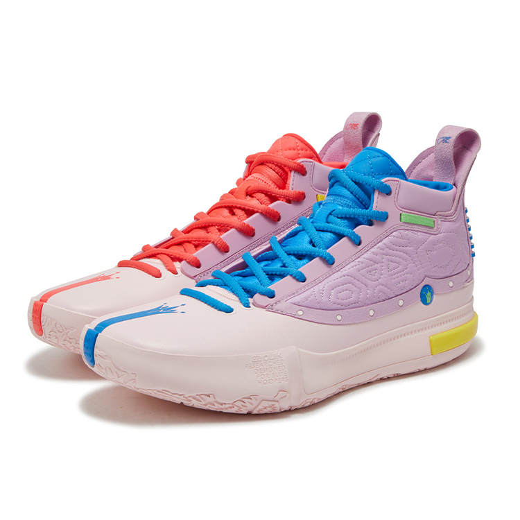 361° Joker Nikola Jokić The Legend Joker 1 Piglet Peppa High top Basketball Shoes Men's Red Blue Mismatched