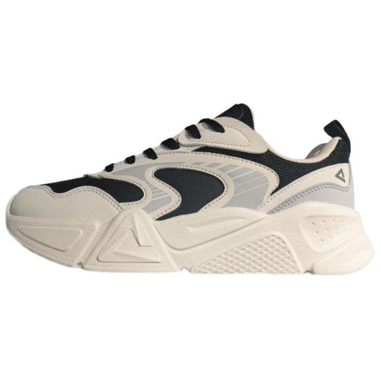 PEAK Textile, Synthetic Leather Slip Resistant Abrasion Resistant Low top Skateboard Shoes Men's Beige Black