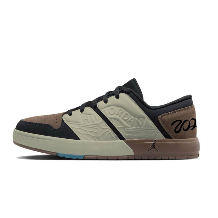 Jordan Jordan Nu Retro 1 Slip Resistant Abrasion Resistant Low top Skateboard Shoes Men's Brown