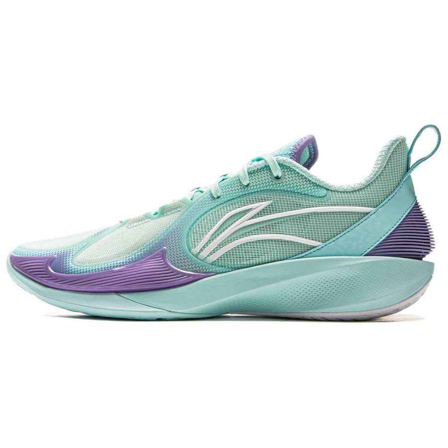 Li-Ning Li Ning Speed 2V2 Basketball Shoes Men's Low Top Floating Green Sky Blue