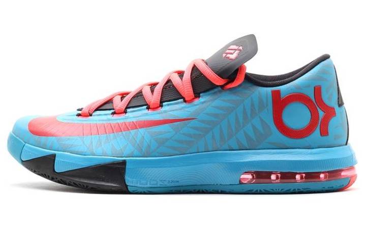 Nike Nike KD 6 Cushioning Slip Resistant Low top Performance Basketball Shoes Men's Blue