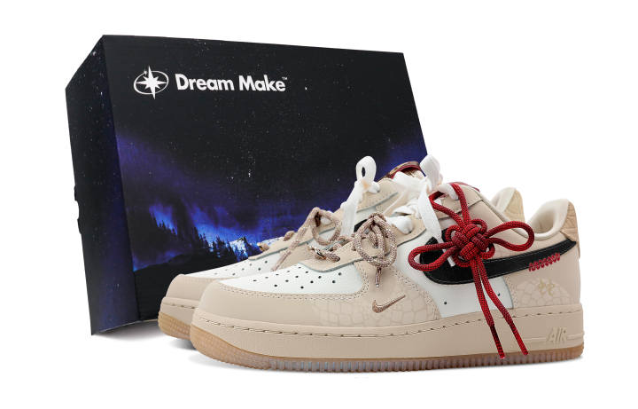 Nike Nike Air Force 1 Slip Resistant Abrasion Resistant Low top Skateboard Shoes Women's Light Brown