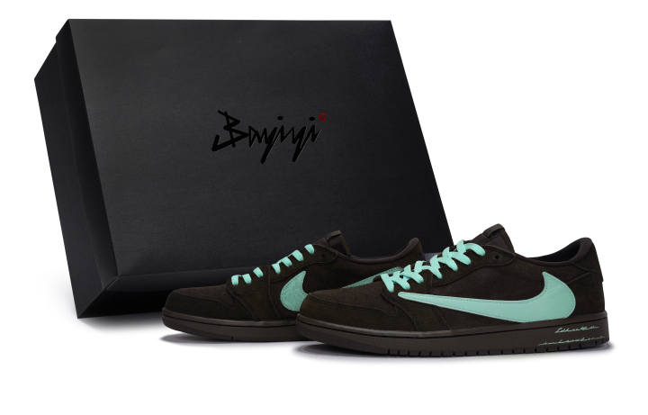 Jordan Travis Scott x Jordan Air Jordan 1 Camellia Memoirs, Special Shoe Box Abrasion Resistant Breathable Low top
