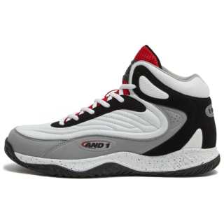 AND1 Slip Resistant Breathable Cushioning Mid top Basketball Shoes Men's White Black
