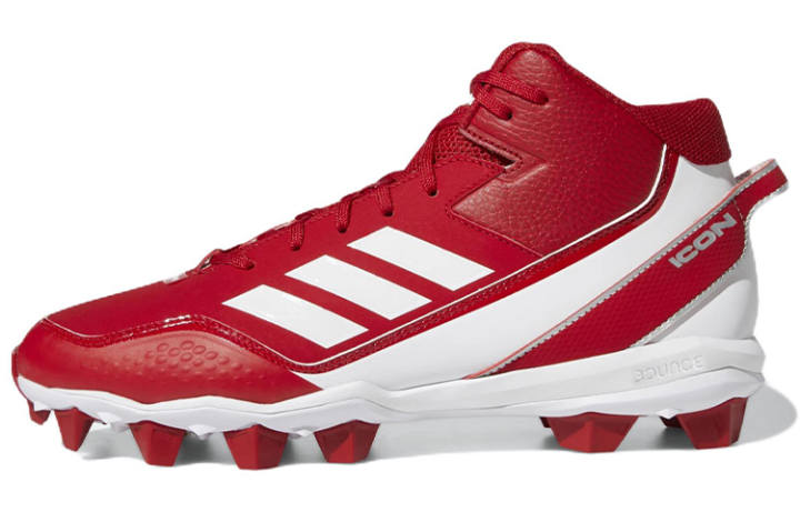 Adidas Adidas Icon 7 Mid Md Cleats Abrasion Resistant Mid top Training Shoes Men's Red