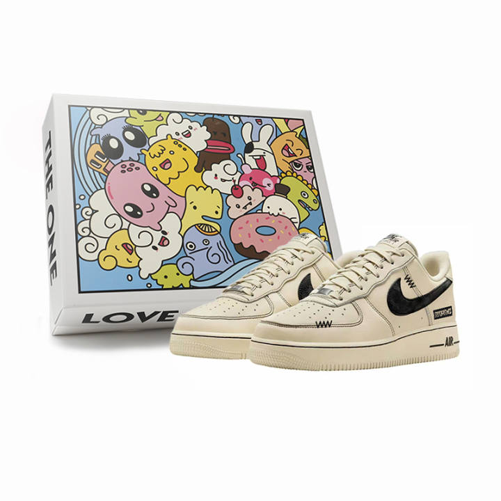 Nike Nike Air Force 1 Slip Resistant Cushioning Low top Skateboard Shoes Unisex Beige