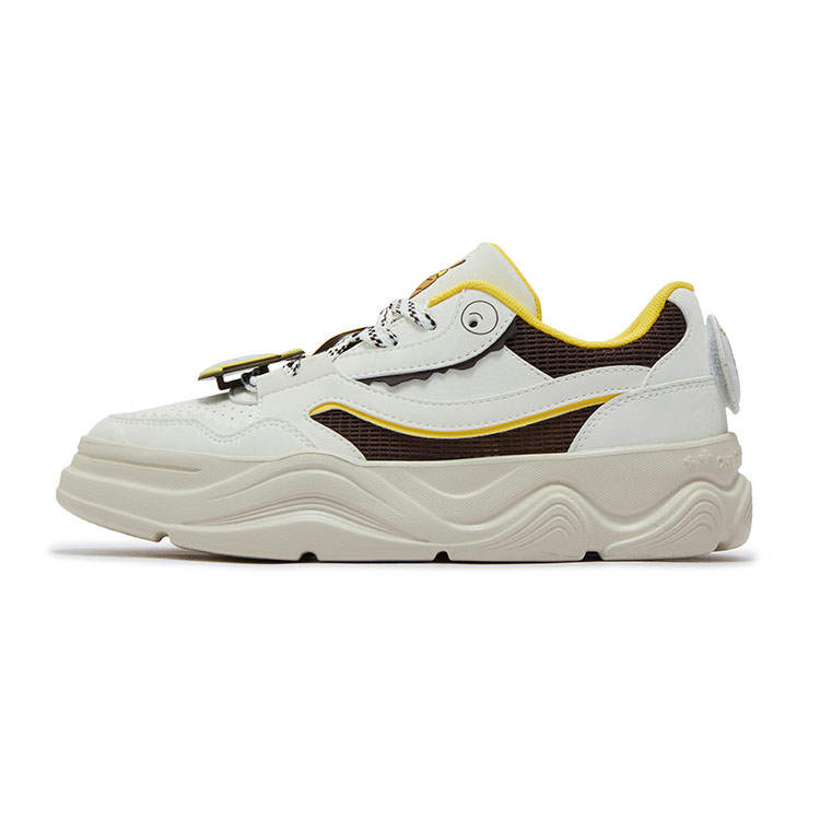 361° Slip Resistant Abrasion Resistant Low top Skateboard Shoes Women's White Brown