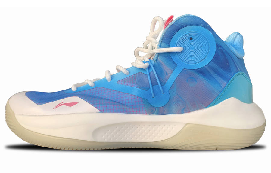 Li-Ning Li Ning Sonic 9 Team Slip Resistant Abrasion Resistant Coverage Mid top Basketball Shoes Men's Blue White