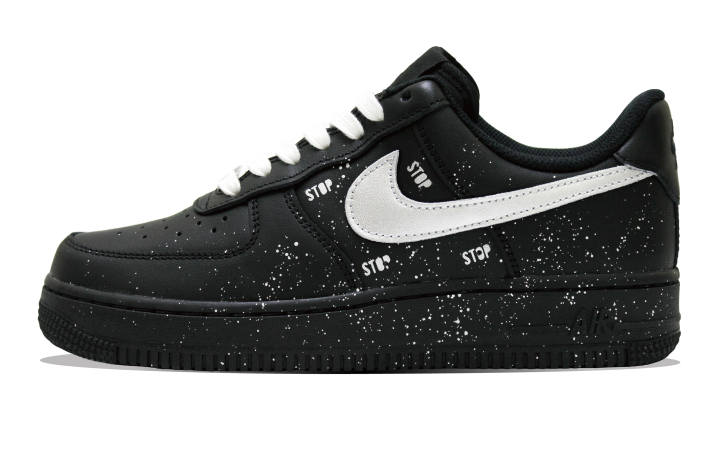 Nike Nike Air Force 1 Skateboard Shoes Unisex Low Top Black Silver