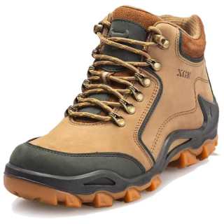 XGN Slip Resistant, Abrasion Resistant, Breathable High top Mountaineering Shoes Men's Khaki