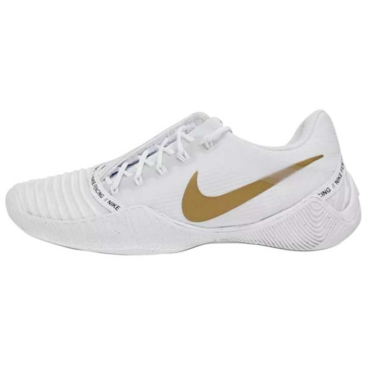 Nike Nike Slip Resistant Abrasion Resistant Slip Resistant Abrasion Resistant Low top Training Shoes Unisex White Gold