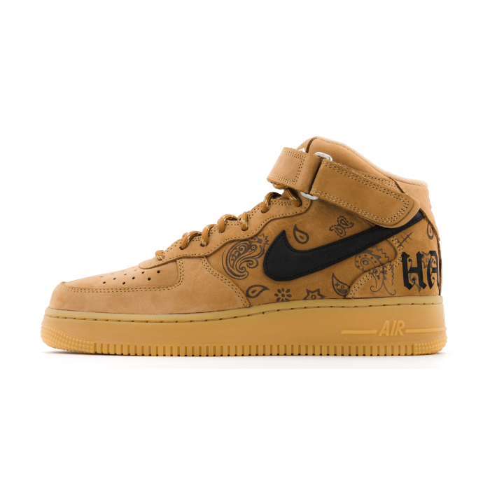 Nike Nike Air Force 1 Slip Resistant Mid top Skateboard Shoes Unisex Brown Black