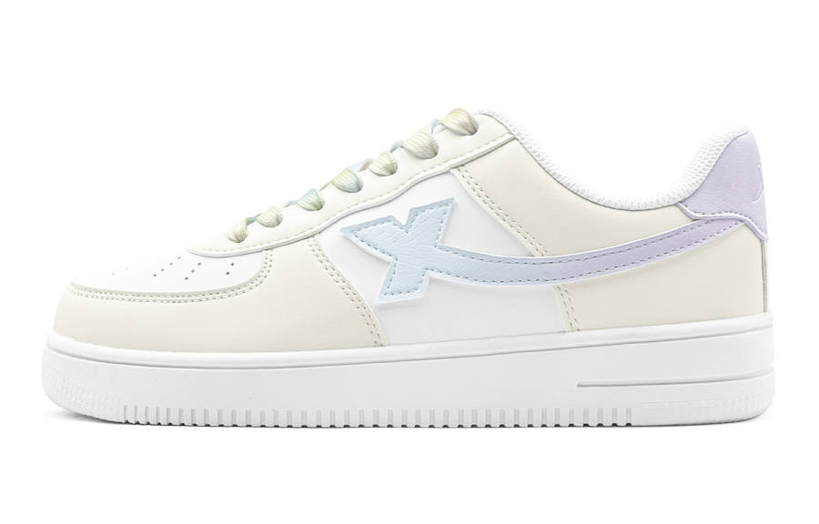 XTEP Air Force 1 Abrasion Resistant Lightweight Low top Skateboard Shoes Women's Yellow Blue