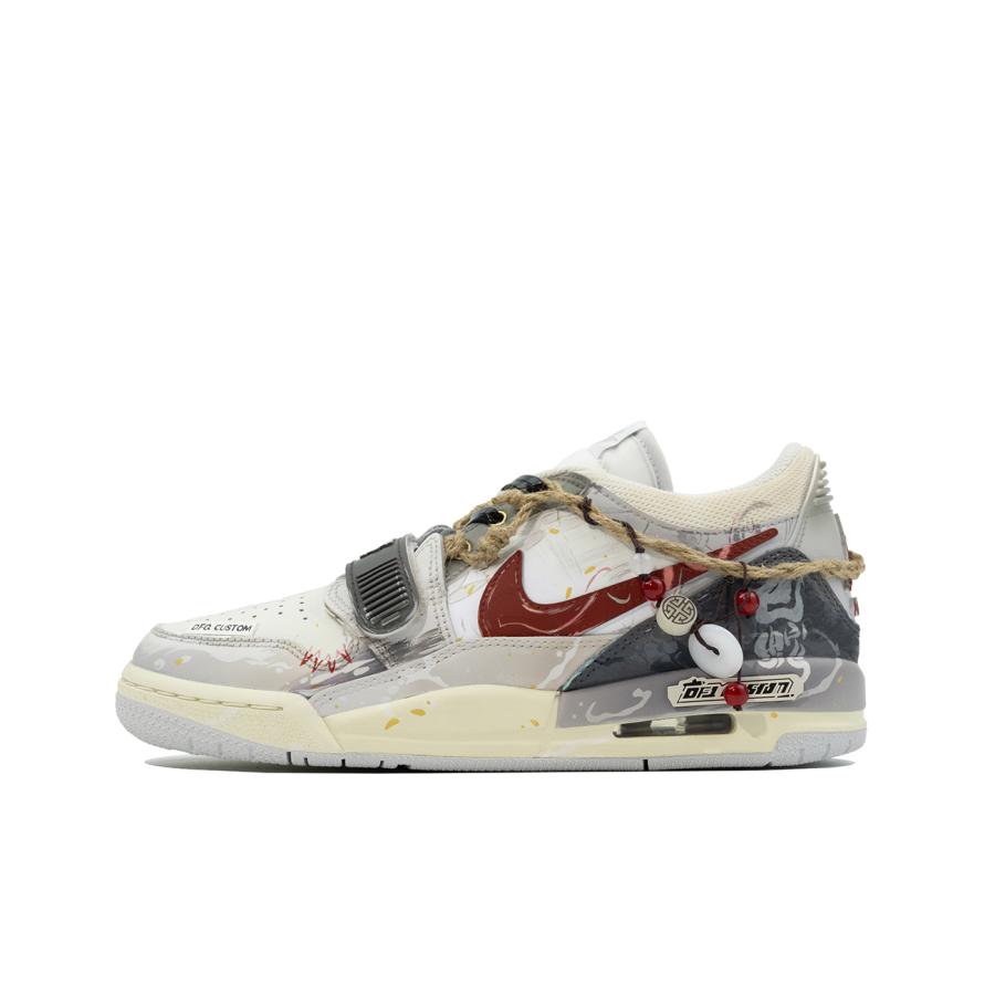 Jordan Jordan Legacy 312 Da Vinci Custom, Auspicious Serpent, Gray Rain Sleep Cushioning Slip Resistant