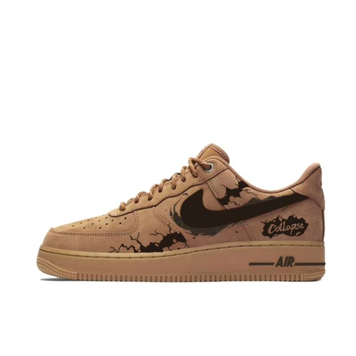 Nike Nike Air Force 1 Slip Resistant, Abrasion Resistant, Lightweight Low top Skateboard Shoes Unisex Brown