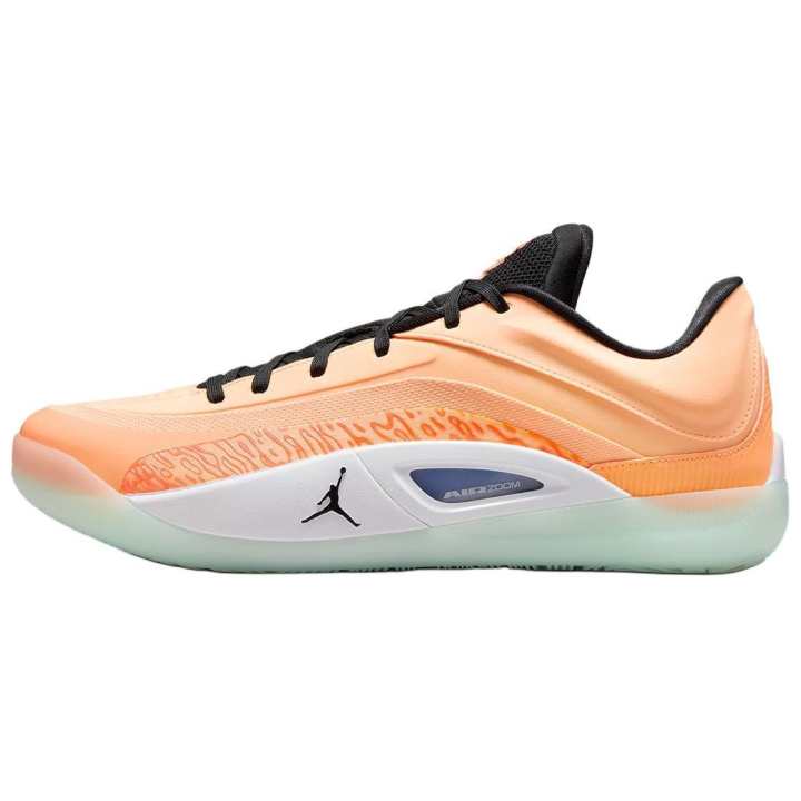 Jordan Jordan Slip Resistant Abrasion Resistant Low top Basketball Shoes Unisex Orange Black