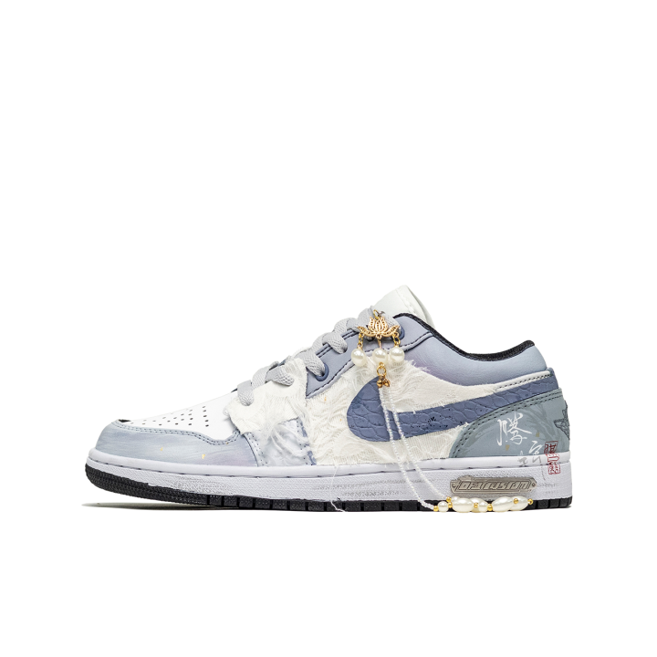 Jordan Jordan Air Jordan 1 Da Vinci Custom, Serpent Auspice, Soaring Serpent Slip Resistant Slip Resistant Low top