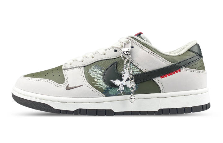 Nike Nike Dunk Abrasion Resistant Low top Skateboard Shoes Unisex White Green