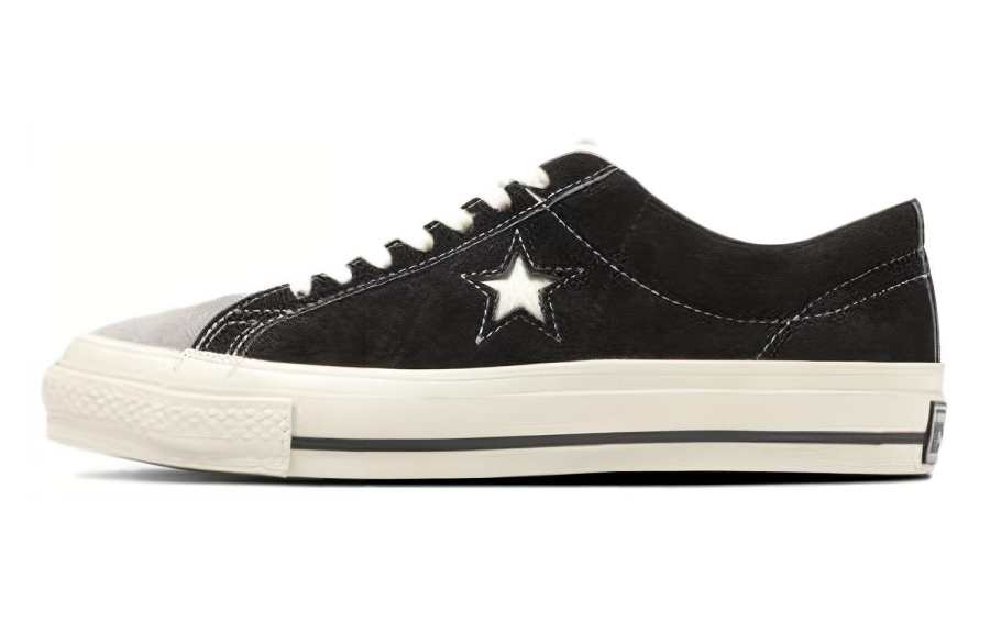 Converse One Star J VTG Suede Abrasion Resistant Breathable Low top Canvas Shoes Unisex Black
