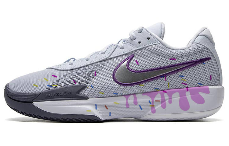 Nike Nike Air Zoom G.T. Cut Academy Cushioning Anti-Slip And Wear-Resistant Low-Top Basketball Shoes Unisex White Purple