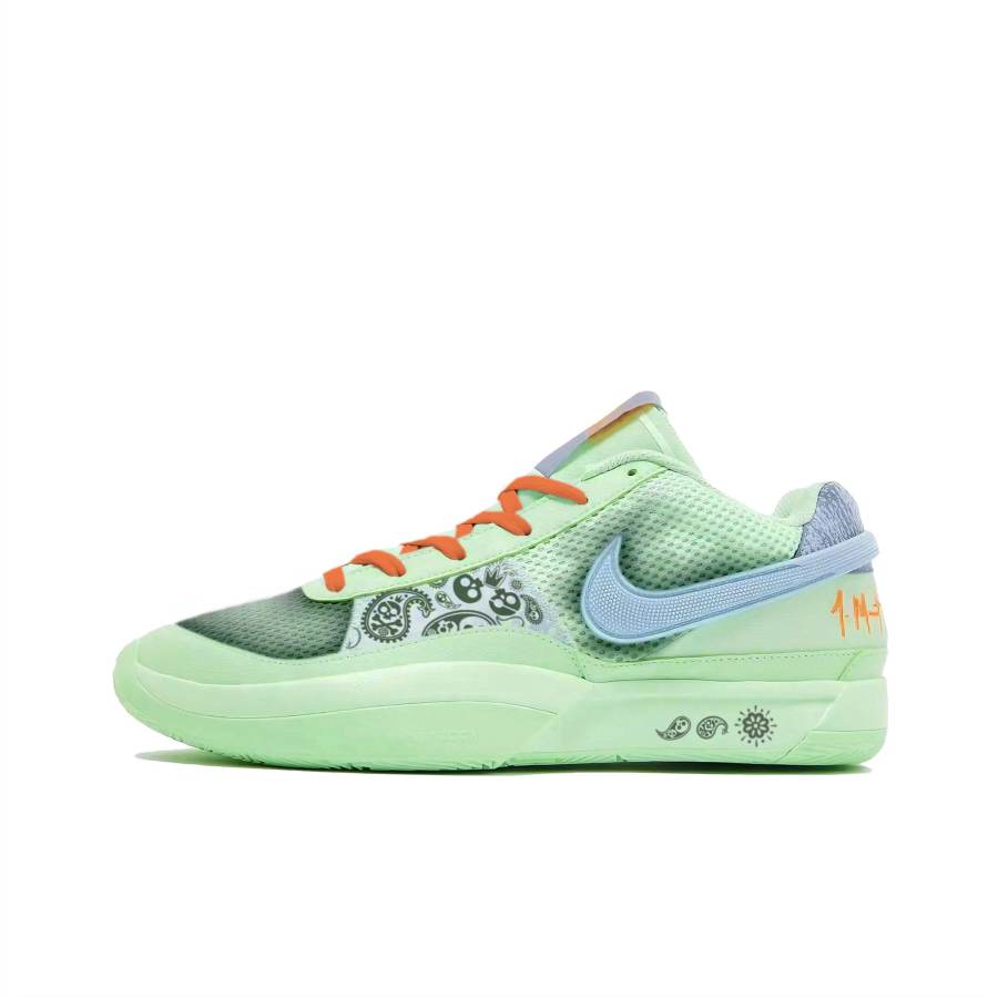 Nike Nike Ja 1 Slip Resistant Low top Basketball Shoes Men's Green Orange Mismatched