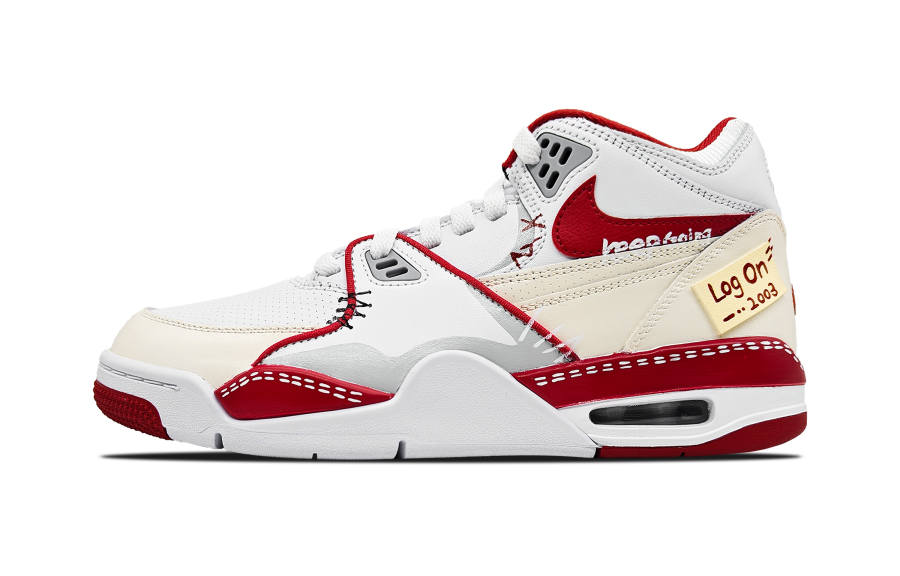 Nike Nike Air Flight 89 Cushioning Slip Resistant Abrasion Resistant Mid top Vintage Basketball Shoes Men's Red White