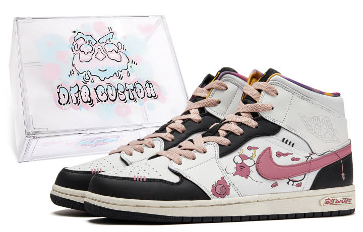 Jordan Jordan Air Jordan 1 Da Vinci Custom CNY Year Of The Dragon Limited Edition, Box, Dragon Play Mid top