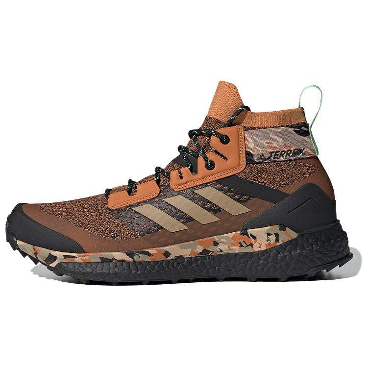 Adidas Adidas Terrex Free Hiker Fabric Slip Resistant Slip Resistant Mid top Hiking Shoes Men's Brown Black
