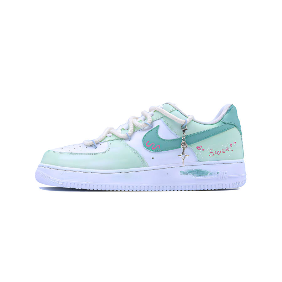 Nike Nike Air Force 1 Novelty Point, Cyan Green Slip Resistant, Abrasion Resistant, Breathable Low top Skateboard Shoes